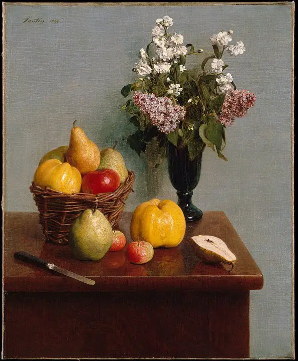 Henri Fantin-Latour - Natura moarta cu flori si fructe